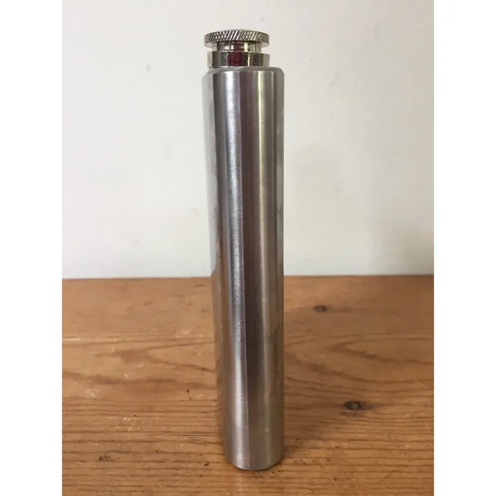 Vintage Brushed Stainless Steel Metal 8oz Hip Screw Top Liquor Alcohol Flask